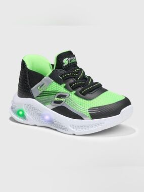 Boys Green and Black Light-Up Slip-On Sneakers